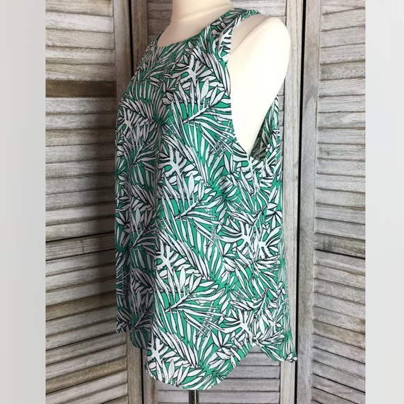 St. Tropez Green Blouse Sz L - Picture 3 of 6